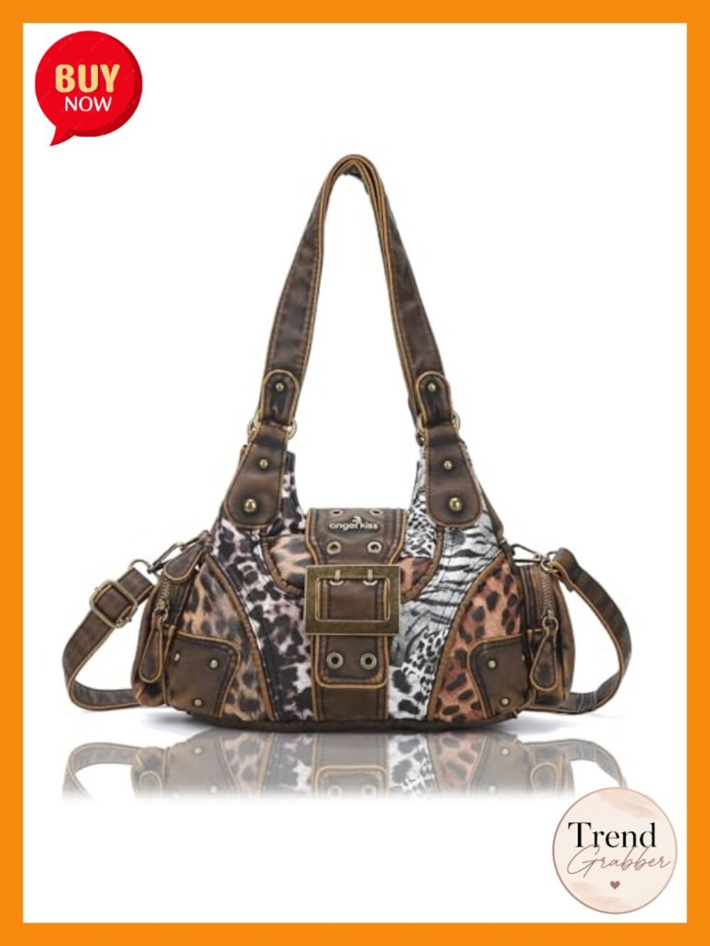 Vegan Leather Hobo Crossbody Shoulder Bag Multi-Pocket